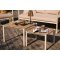 Bella ensemble lounge avec coussins canap�, 2 fauteuils, 2 tables sable, naturel.