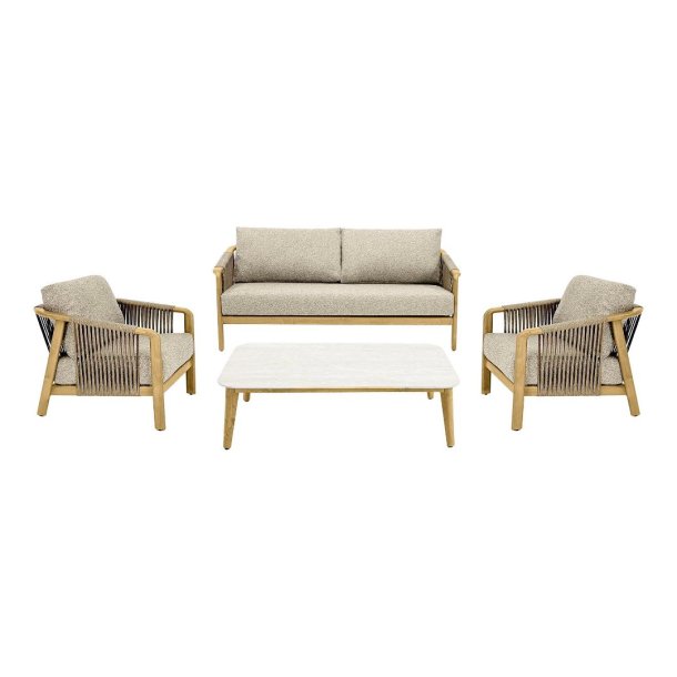 Frigg lounges�t inkl. hynder sofa, 2 stole, 1 bord taupe.