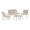 Nilla Lounge-Set inkl. Kissen Sofa, 2 St�hle, 2 Tische sandfarben.