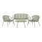 Saga ensemble lounge canap�, 2 fauteuils, 1 table verte.