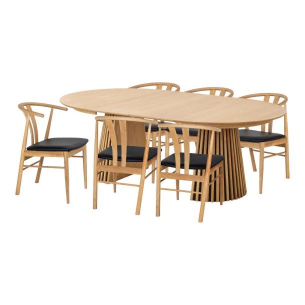 Tokyo ensemble pour salle � manger table � manger 6 chaises ch�ne, naturel, noir.