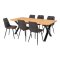 Toulon matgrupp matbord 95x200cm natur och 6 Middelfart stol gr.
