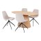 Bolton Essgruppe Esstisch 90x160cm natur und 4 Monaco Stuhl sandfarben.