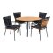 Cleveland Gartenset Esstisch 130cm natur, schwarz und 4 Cleveland Stuhl natur, schwarz.