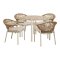 Bella set de jardin table 4 chaises sable, naturel.