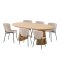 Osaka matgrupp 1 matbord ekfanr och 6 stolar beige.