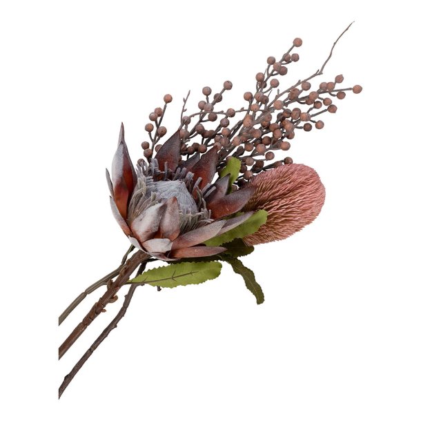 Protea Buket kunstige blomster H74 cm rosa.