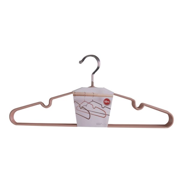 Massa Kleiderbgel mit Beschichtung, Set von 10 rosa.