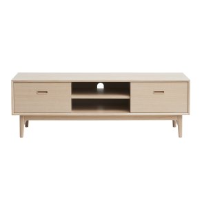 Rosie TV Tisch mit 2 Tren in massiver,furnierter amerik. Eiche weiss gelaugt.