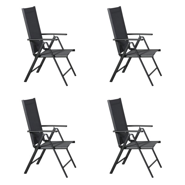 Kelly 4 x hagestol, justerbar rygg, 7 posisjoner svart/gr�.