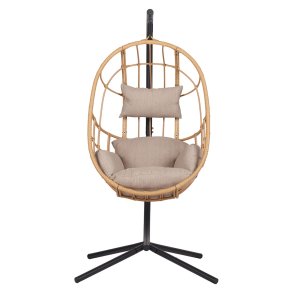 Jerry Hngesessel mit Kissen schwarz, natur.