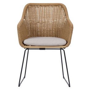 Sif krzesło ogrodowe polirattan z poduszką czarny, naturalny.