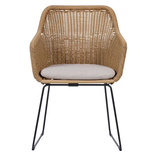 Sif Gartenstuhl Polyrattan mit Kissen schwarz, natur.