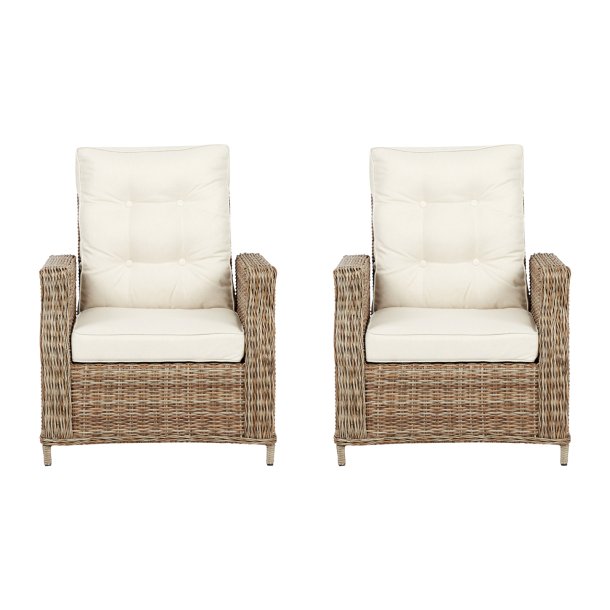 Gram 2 x Gartenstuhl Polyrattan mit Kissen natur.