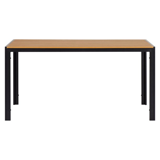 Noah Gartentisch Schwarz, Teak-Dekor.