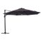 Torben parasol suspendu 3,5m avec lumire solaire noir, gris.