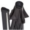 Torben parasol suspendu 3,5m avec lumire solaire noir, gris.
