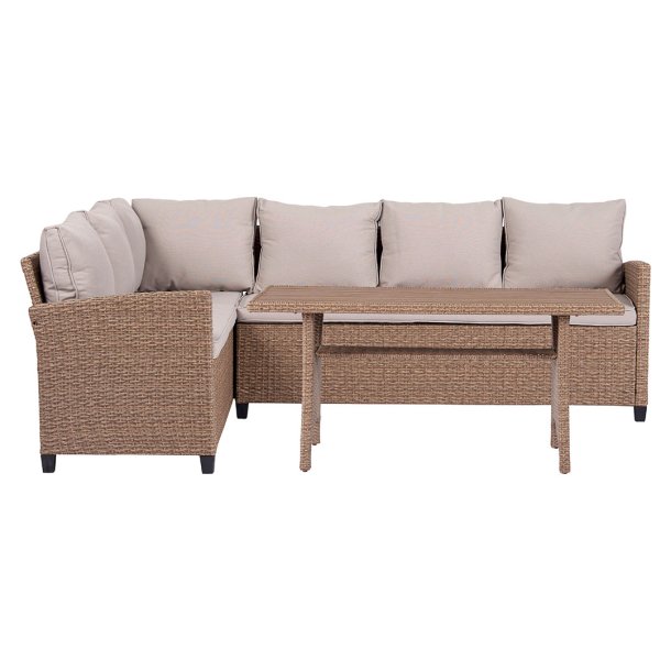 Ester sofast 2 dele med hynder. Sofa vendbar natur.