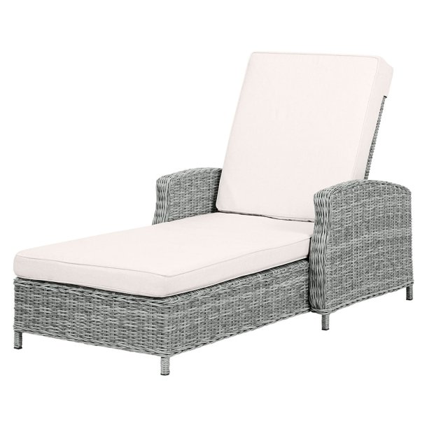 Vinga Sonnenliege Polyrattan mit Kissen natur, sandfarben.
