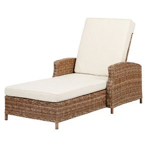 Gotland solsng polyrattan med kudde natur, offwhite.