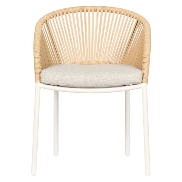 Marina Gartenstuhl mit Armlehnen mit Kissen natur.