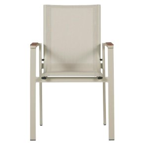 Marianne chaise de jardin avec accoudoirs empilable couleur sable.