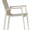 Marianne chaise de jardin avec accoudoirs empilable couleur sable.
