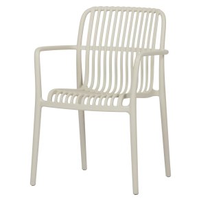 Iben chaise de jardin avec accoudoirs empilable couleur sable.