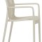 Iben chaise de jardin avec accoudoirs empilable couleur sable.