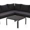 Olga Sofa-Set mit Kissen schwarz.