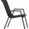 Nadine chaise de jardin avec accoudoirs empilable noir.