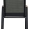Nadine chaise de jardin avec accoudoirs empilable noir.