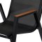 Nadine chaise de jardin avec accoudoirs empilable noir.