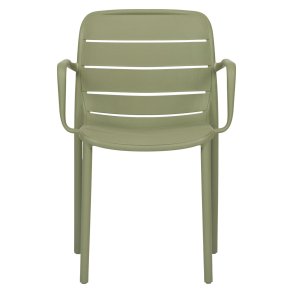 Silja Gartenstuhl mit Armlehnen stapelbar gr�n.