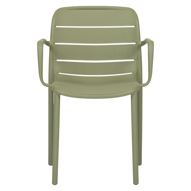 Silja Gartenstuhl mit Armlehnen stapelbar gr�n.