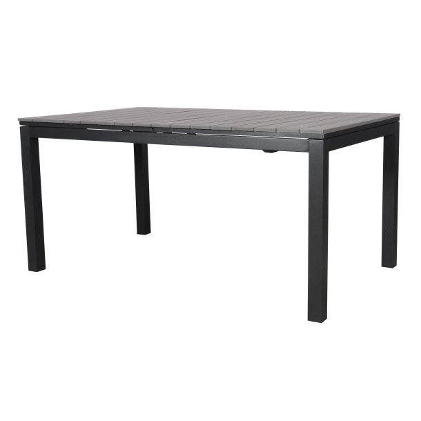 Dory Gartentisch inkl. 2 Zusatzplatten L 160x260 cm schwarz/grau.