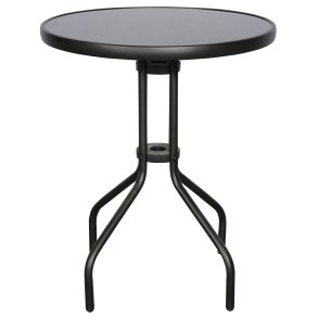 Aske cafe- och balkongmbel caffbord, 60 cm svart/svart.