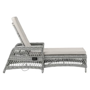 Hven Gartenliege inkl. Auflage und mit Pumpe, sandfarben.