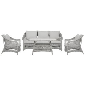 Hven Loungeset 4 teilig inkl. Auflagen, sandfarben.