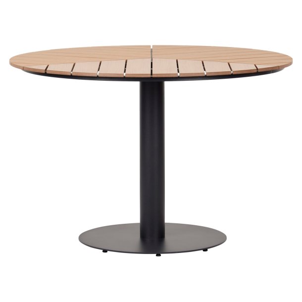 Hector Table de jardin 113 cm, noir, teck frne. 