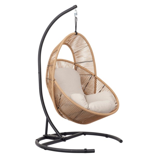 Tim Garten Lounge Hngesessel mit Kissen schwarz, natur.