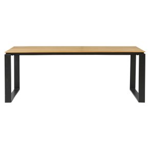 Martinus Gartentisch 100x210cm schwarz,Teak dekor.