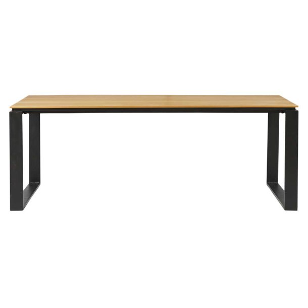 Martinus Gartentisch 100x210cm schwarz,Teak dekor.