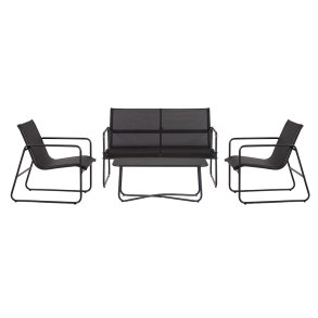 Theodor sofa set 4 parts black.