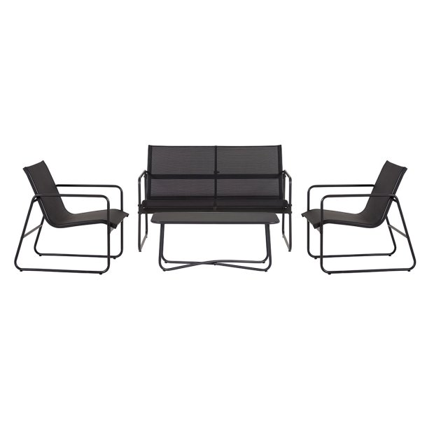 Theodor sofa set 4 parts black.