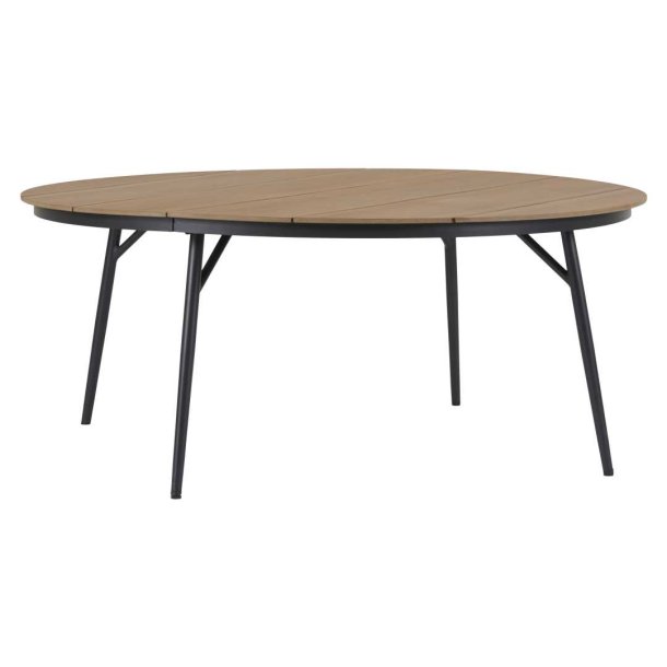 Dan table de jardin 178cm noir,teck dcor.