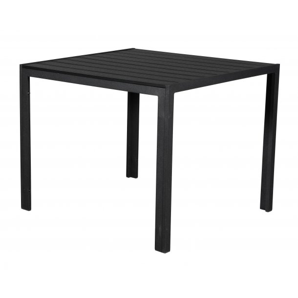 Noma Gartentisch 90 x 90 cm, schwarz und schwarz.