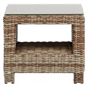 Gram sidebord, med glassplate, natur.