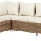Gram Gartensofa Eck, inkl. Sitzkissen, natur und offwhite.