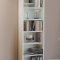 Librería Vetro, con 1 puerta de cristal, 6 compartimentos, color blanco.